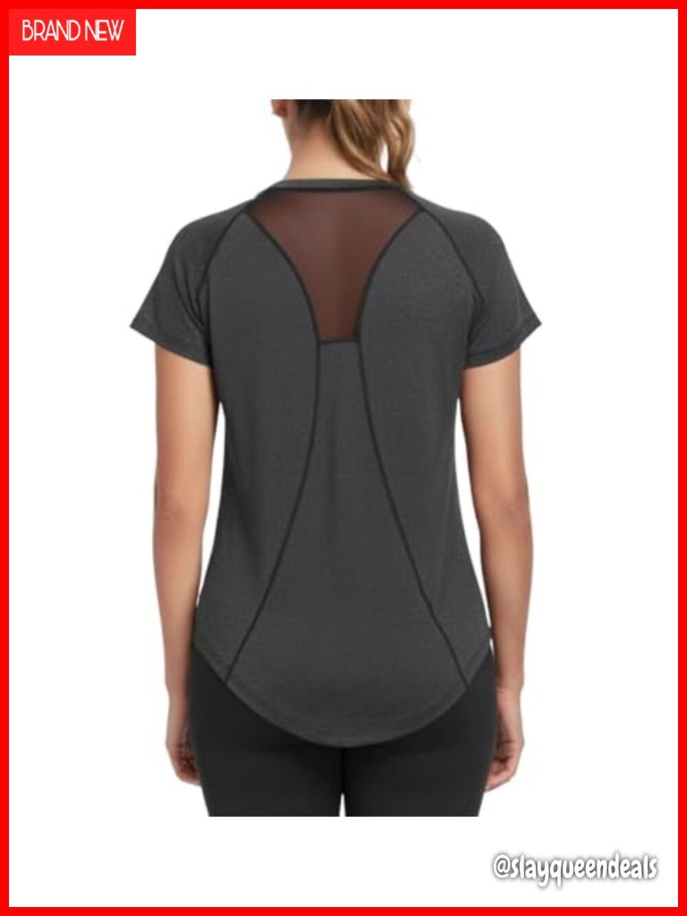 Women's Dri Fit Mesh Open Back Athletic Tee Long Workout Top Flowy Gym Shirt